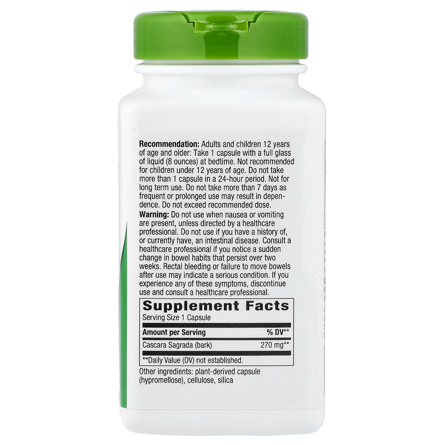 Nature's Way, Cascara Sagrada, 270 mg, 180 Vegan Capsules