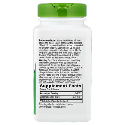 Nature's Way, Cascara Sagrada, 270 mg, 180 Vegan Capsules