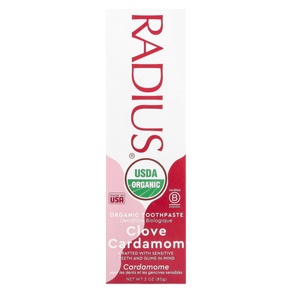 RADIUS, Organic Toothpaste, Clove Cardamom, 3 oz (85 g)