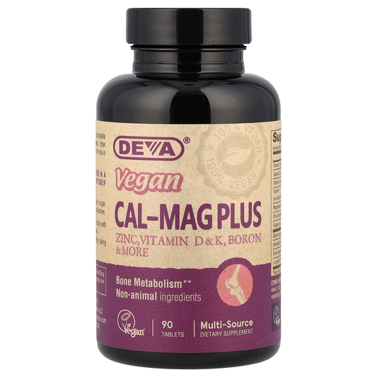 Deva, Vegan Cal-Mag Plus, 90 Tablets