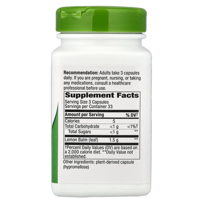 Nature's Way, Melissa Lemon Balm Leaf, 100 Vegan Capsules (500 mg per Capsule)