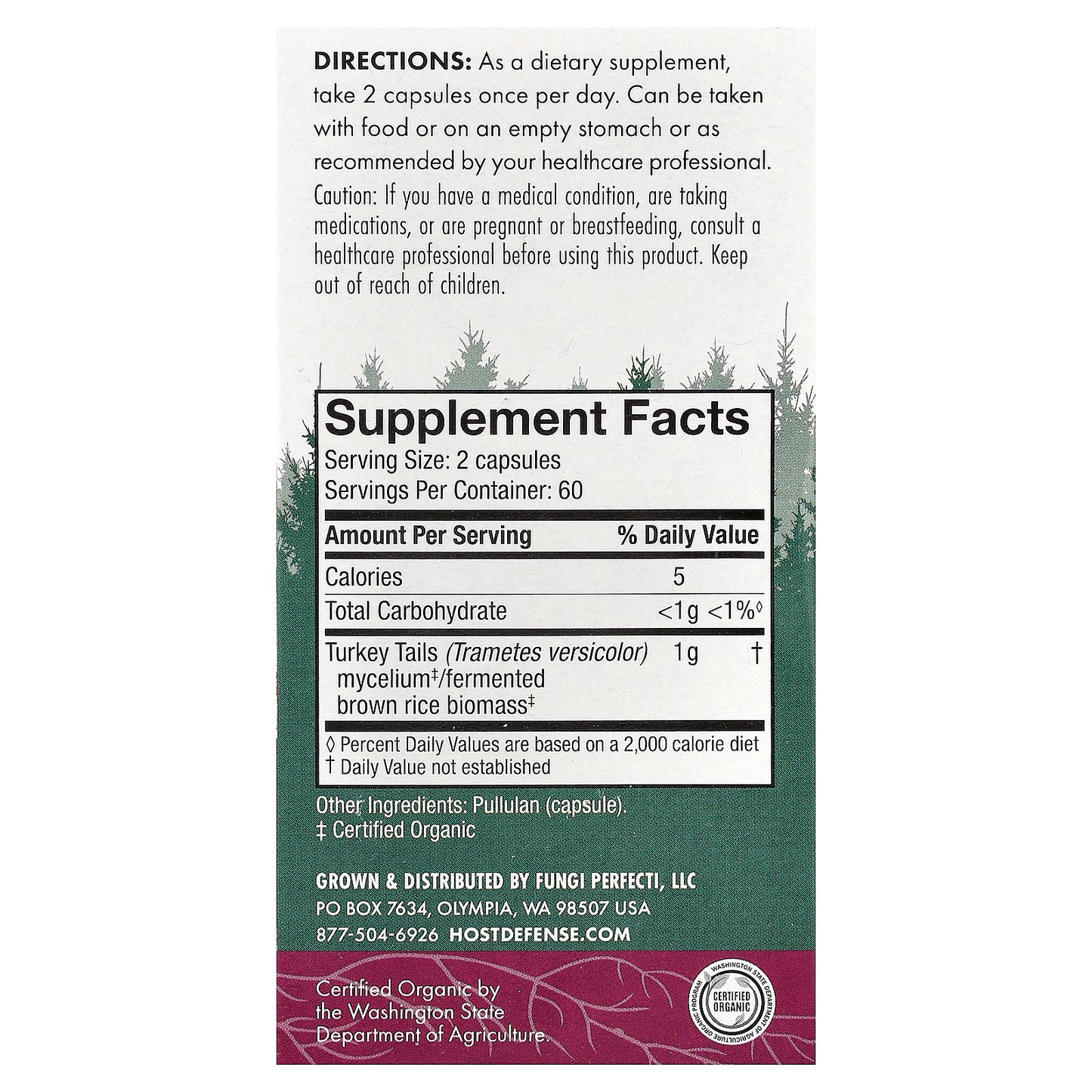 Host Defense, Mushrooms™, Turkey Tail, 120 Capsules (0.5 g per Capsule)