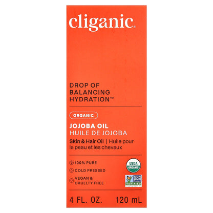Cliganic, Organic Jojoba Oil, For Oily & Combination Skin, 4 fl oz (120 ml)