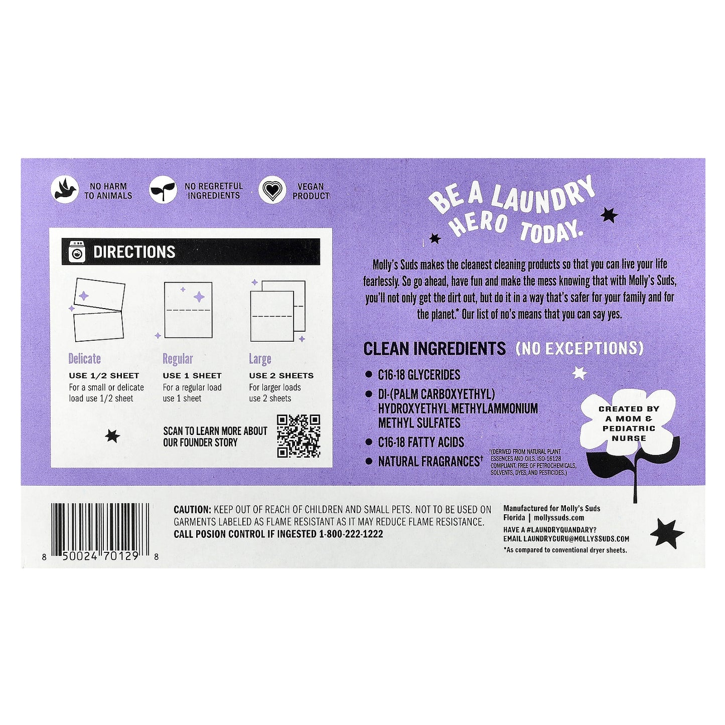 Molly's Suds, Dryer Sheets, Lavender, 120 Sheets