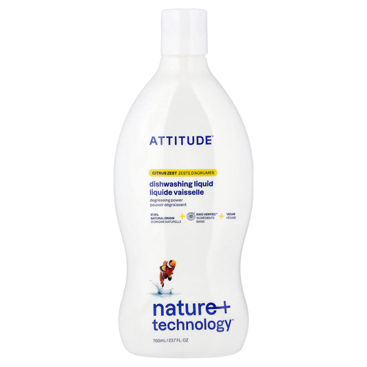 ATTITUDE, Dishwashing Liquid, Citrus Zest, 23.7 fl oz (700 ml)