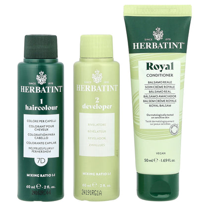 Herbatint, Permanent Haircolor Gel, 7D Golden Blonde, 5.75 fl oz (170 ml)