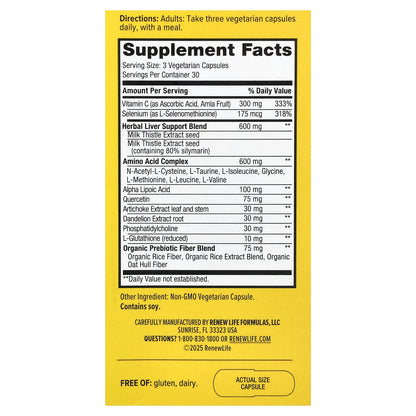 Renew Life, Liver Support, 90 Vegetarian Capsules