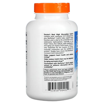 Doctor's Best, High Absorption CoQ10 , 100 mg, 360 Veggie Caps