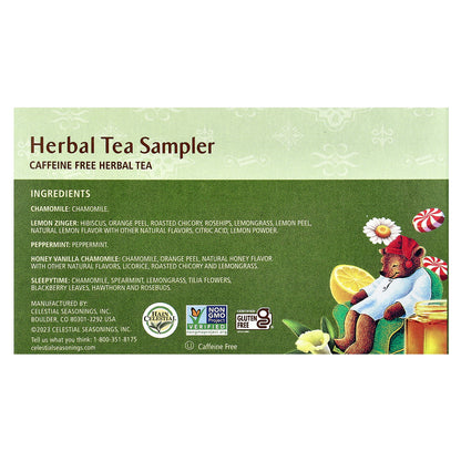 Celestial Seasonings, Herbal Tea Sampler, 5 Flavors, Caffeine Free, 18 Tea Bags, 1.1 oz (31 g)