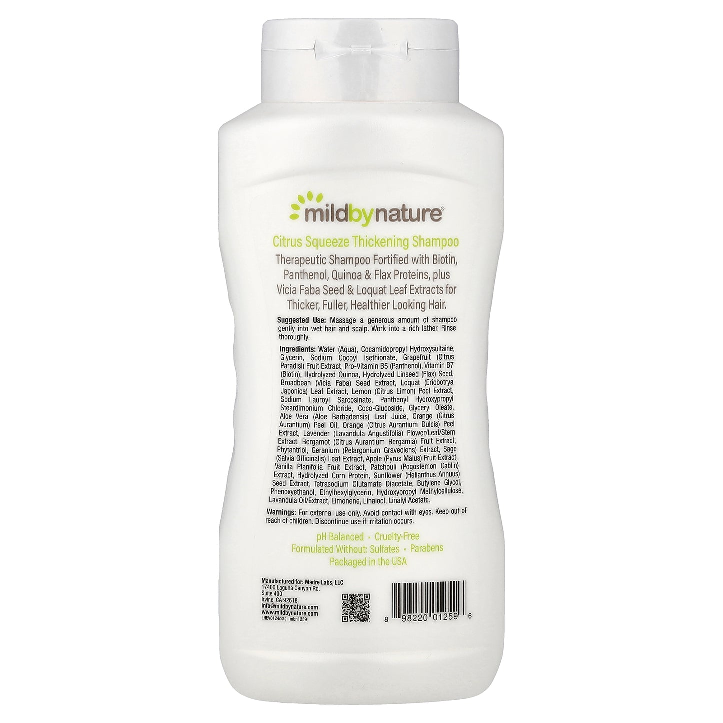 Mild By Nature, Thickening Shampoo, B-Complex + Biotin, Citrus Squeeze, 16 fl oz (473 ml)