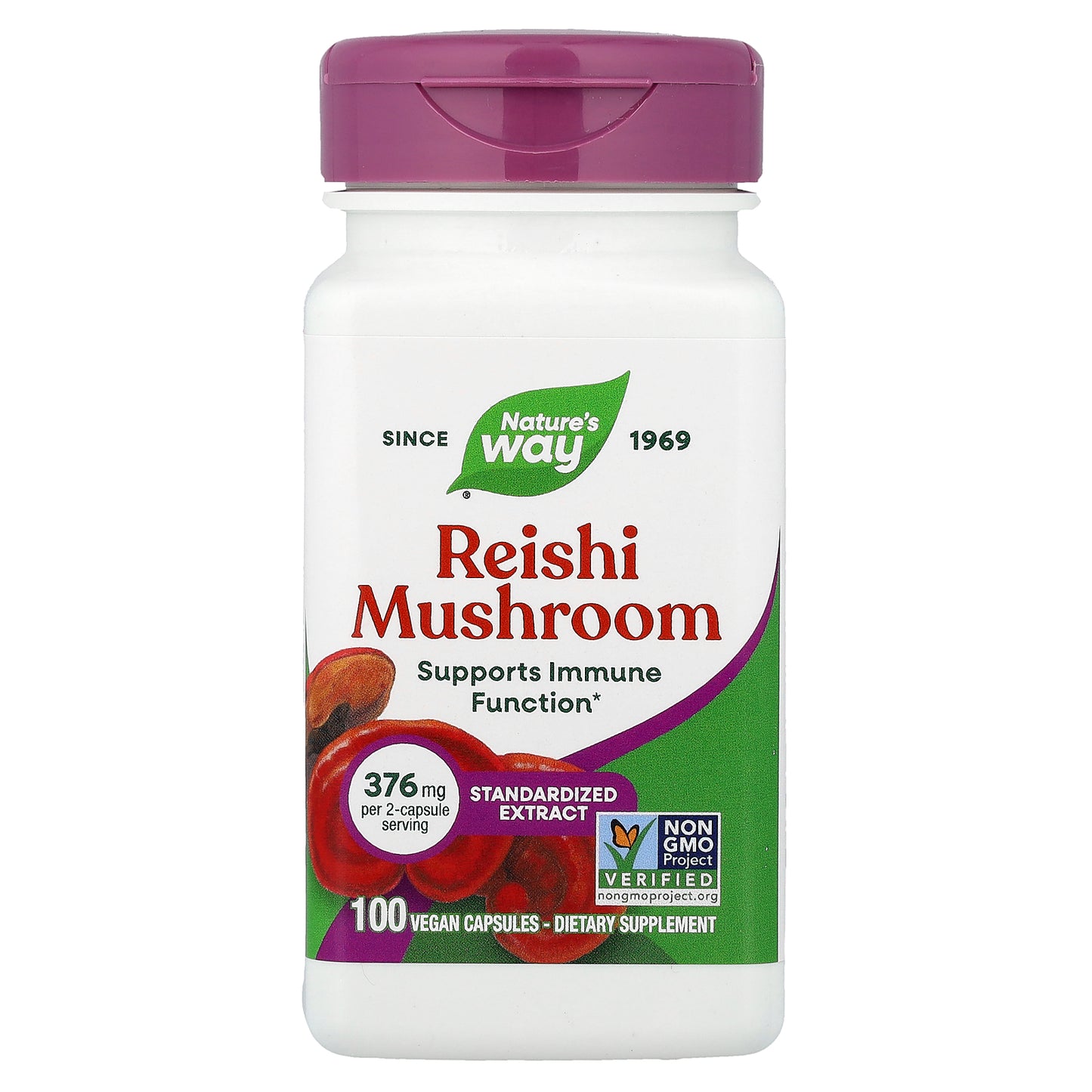 Nature's Way, Reishi Mushroom, 100 Vegan Capsules (188 mg per Capsule)