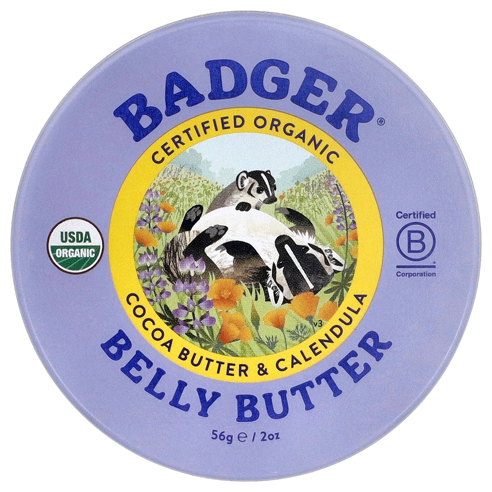 Badger, Organic Belly Butter, Cocoa Butter & Calendula,  2 oz (56 g)