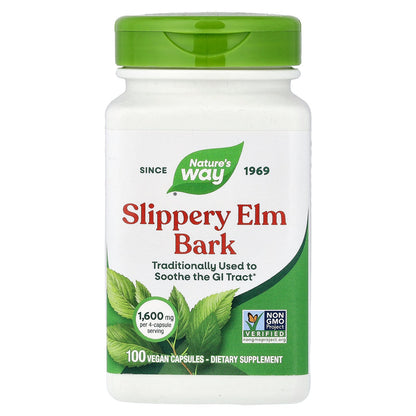 Nature's Way, Slippery Elm Bark, 100 Vegan Capsules (400 mg Per capsule)