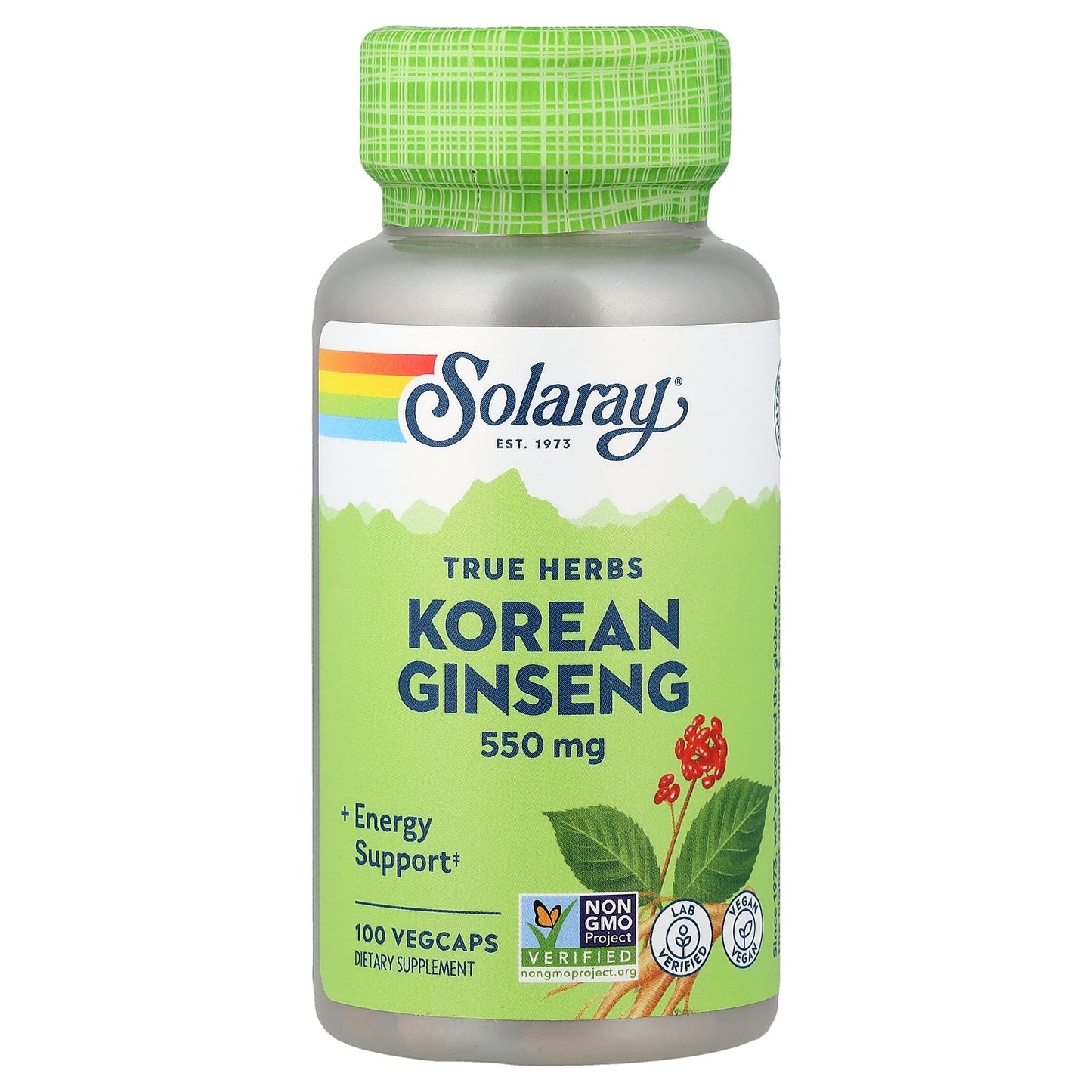 Solaray, True Herbs, Korean Ginseng, 550 mg, 100 VegCaps