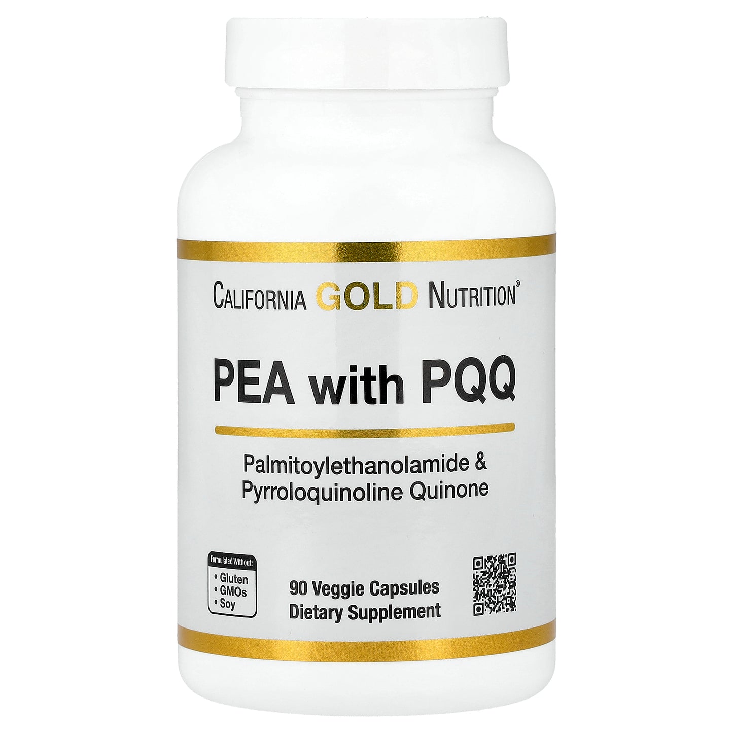 California Gold Nutrition, PEA 300 mg + PQQ 10 mg, 90 Veggie Capsules