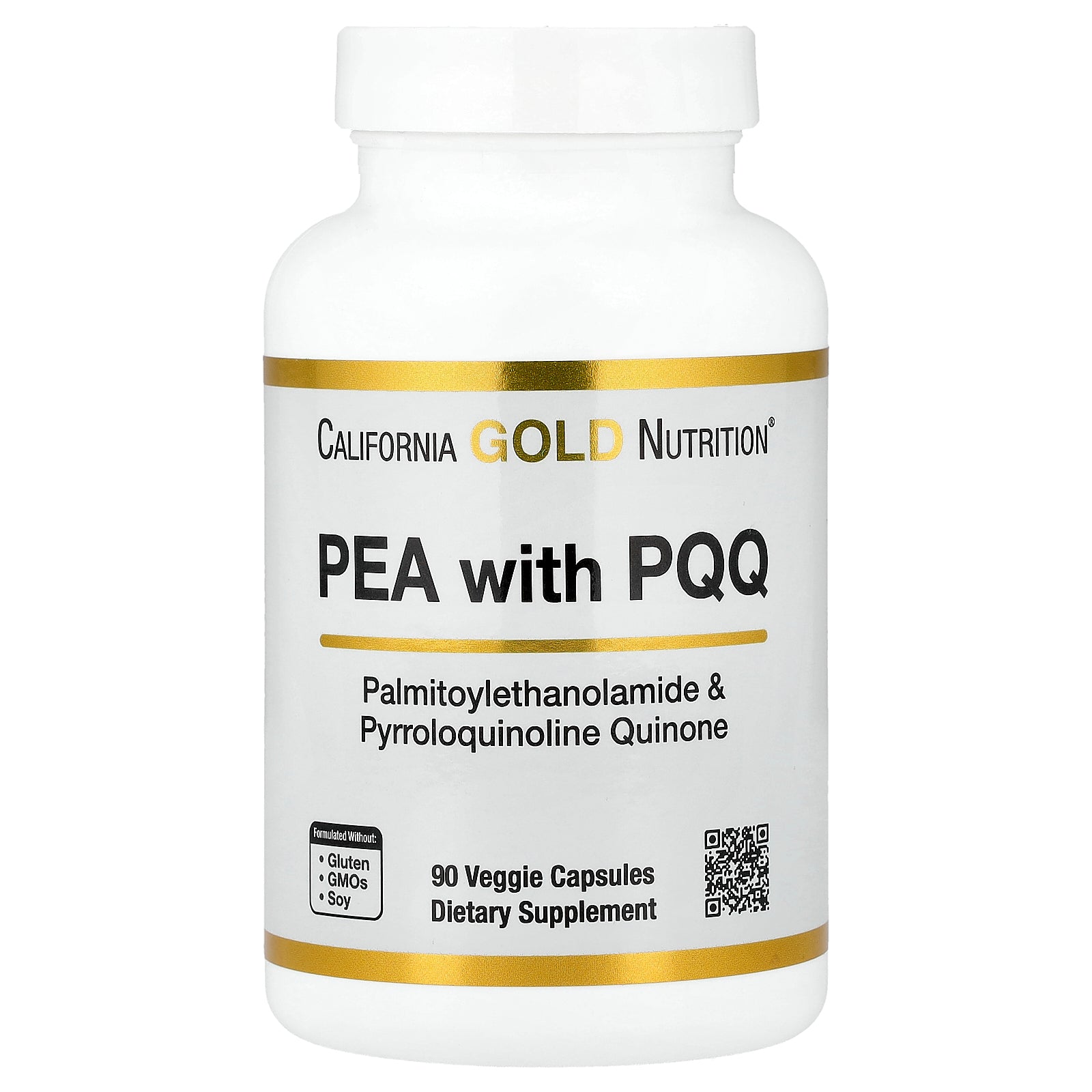California Gold Nutrition, PEA 300 mg + PQQ 10 mg, 90 Veggie Capsules