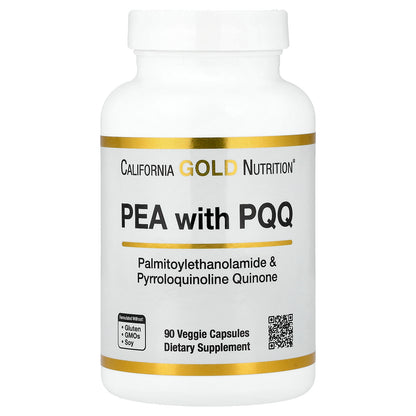 California Gold Nutrition, PEA 300 mg + PQQ 10 mg, 90 Veggie Capsules