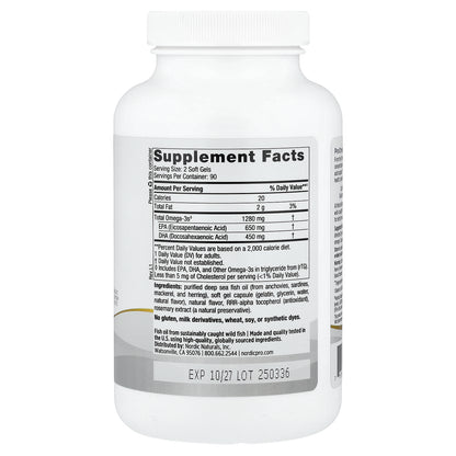 Nordic Naturals, ProOmega®, Lemon, 180 Soft Gels (640 mg per Soft Gel)