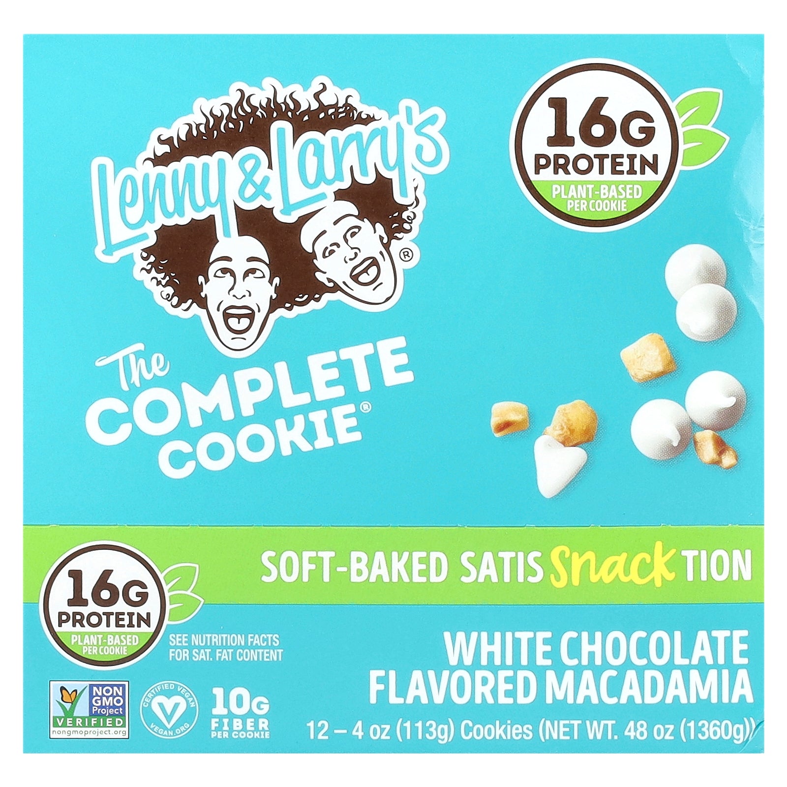 Lenny & Larry's, The Complete Cookie®, White Chocolate Macadamia, 12 Cookies, 4 oz (113 g) Each