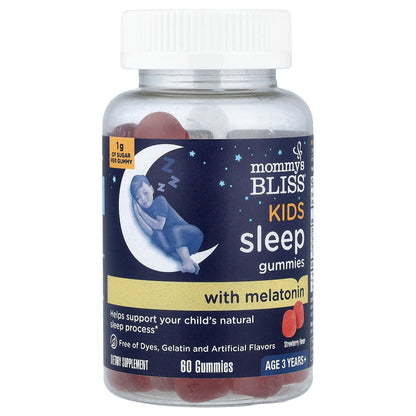 Mommy's Bliss, Kids, Sleep Gummies with Melatonin, Age 3 Years+, Strawberry, 60 Gummies
