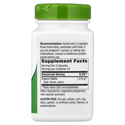 Nature's Way, Alfalfa, 100 Vegan Capsules (405 mg per Capsule)