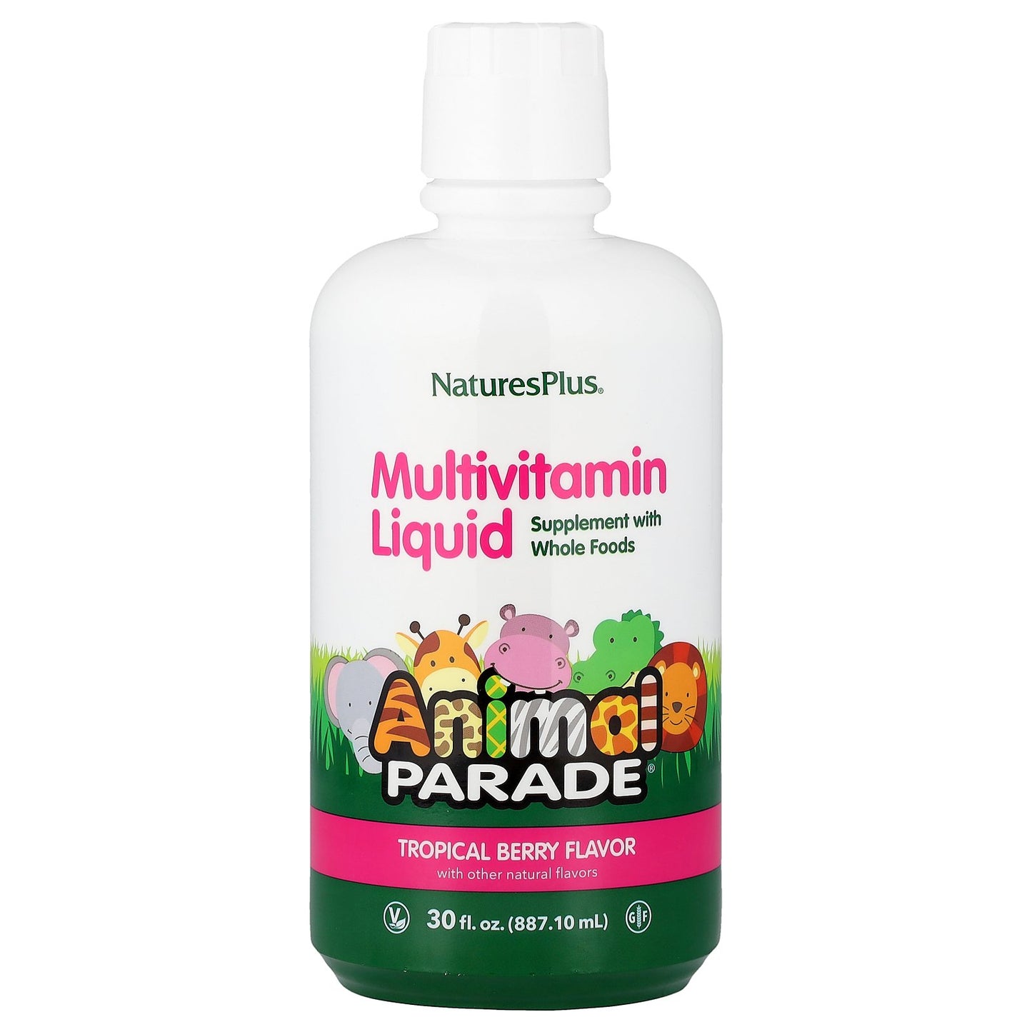 NaturesPlus, Animal Parade®, Multivitamin Liquid, Tropical Berry, 30 fl oz (887.1 ml)