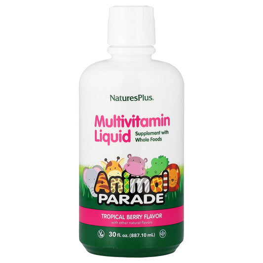 NaturesPlus, Animal Parade®, Multivitamin Liquid, Tropical Berry, 30 fl oz (887.1 ml)