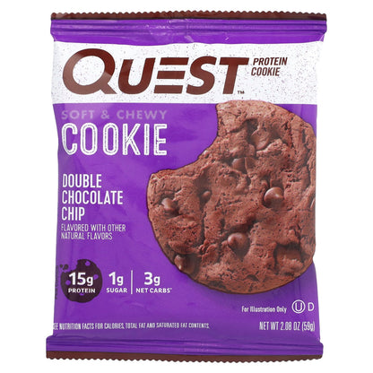 Quest Nutrition, Protein Cookie, Double Chocolate Chip, 12 Cookies, 2.08 oz (59 g) Each