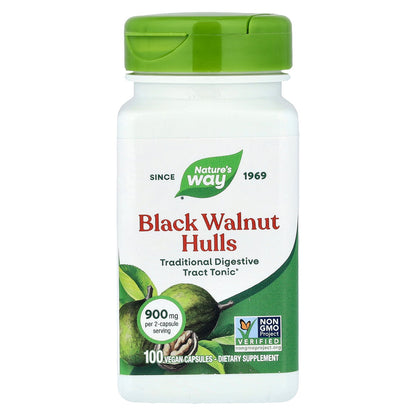 Nature's Way, Black Walnut Hulls, 100 Vegan Capsules (450 mg per Capsule)