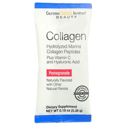 California Gold Nutrition, Collagen Peptides Plus Vitamin C & Hyaluronic Acid, Pomegranate, 30 Packets, 0.19 oz (5.38 g) Each