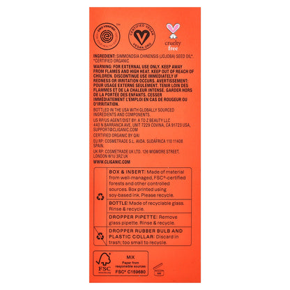 Cliganic, Organic Jojoba Oil, For Oily & Combination Skin, 4 fl oz (120 ml)