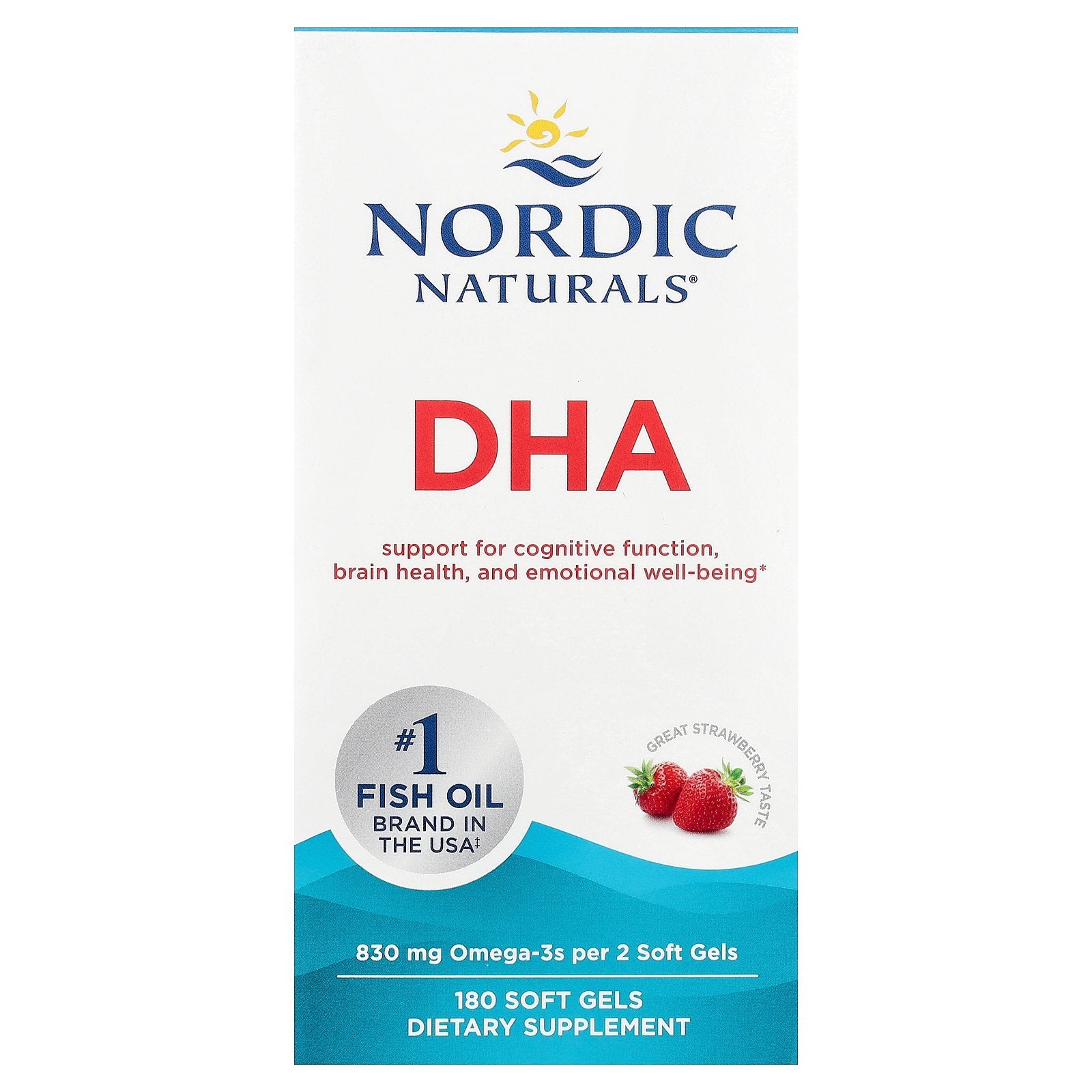 Nordic Naturals, DHA, Strawberry, 180 Soft Gels