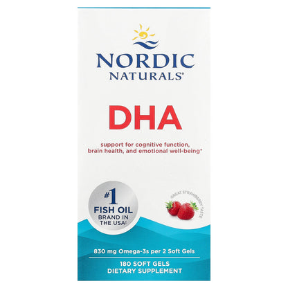 Nordic Naturals, DHA, Strawberry, 180 Soft Gels