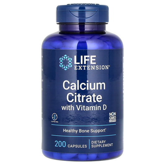 Life Extension, Calcium Citrate with Vitamin D, 200 Capsules