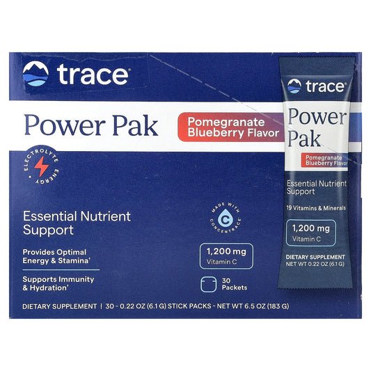 Trace, Power Pak, Pomegranate Blueberry, 30 Stick Packs, 0.22 oz (6.1 g) Each
