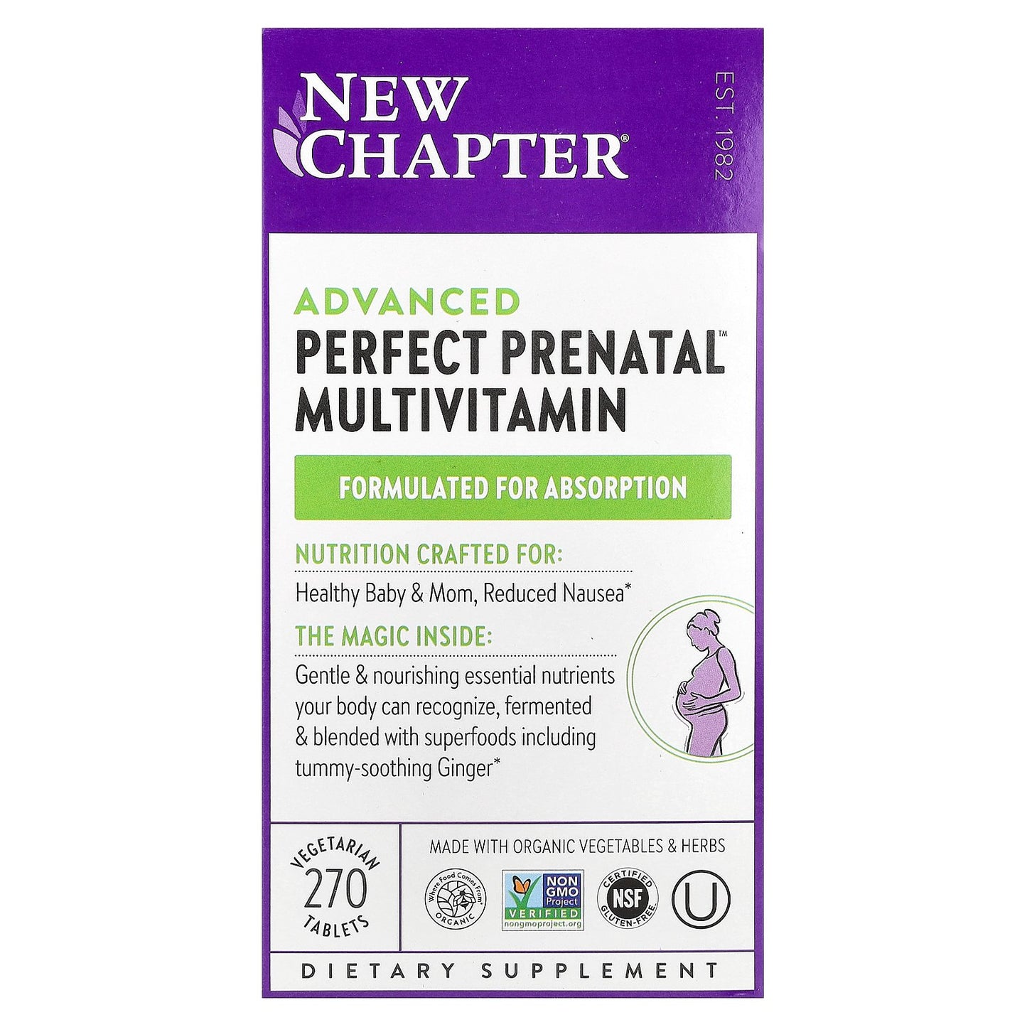 New Chapter, Advanced Perfect Prenatal™ Multivitamin, 270 Vegetarian Tablets