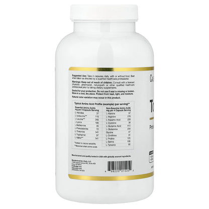 California Gold Nutrition, Total Amino with Vitamin B-6, and 20 Amino Acid Blend, 240 Veggie Capsules