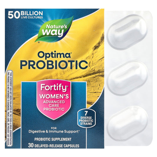 Nature's Way, Optima® Probiotic, Fortify® Women's Advanced Care Probiotic, 50 Billion, 30 Delayed Release Capsules