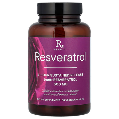 Reserveage Beauty, Resveratrol, 60 Veggie Capsules