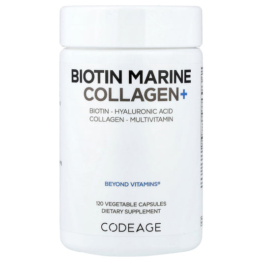 Codeage, Biotin Marine Collagen+, 120 Vegetable Capsules