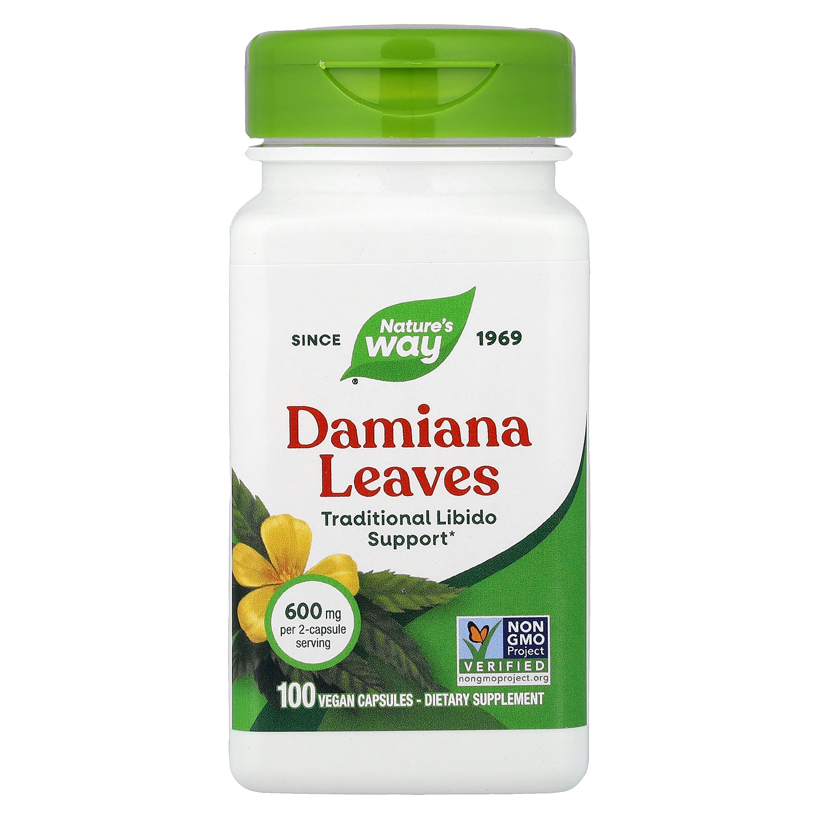 Nature's Way, Damiana Leaves, 100 Vegan Capsules (300 mg per Capsule)