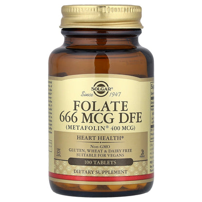 Solgar, Folate, 666 mcg DFE, 100 Tablets