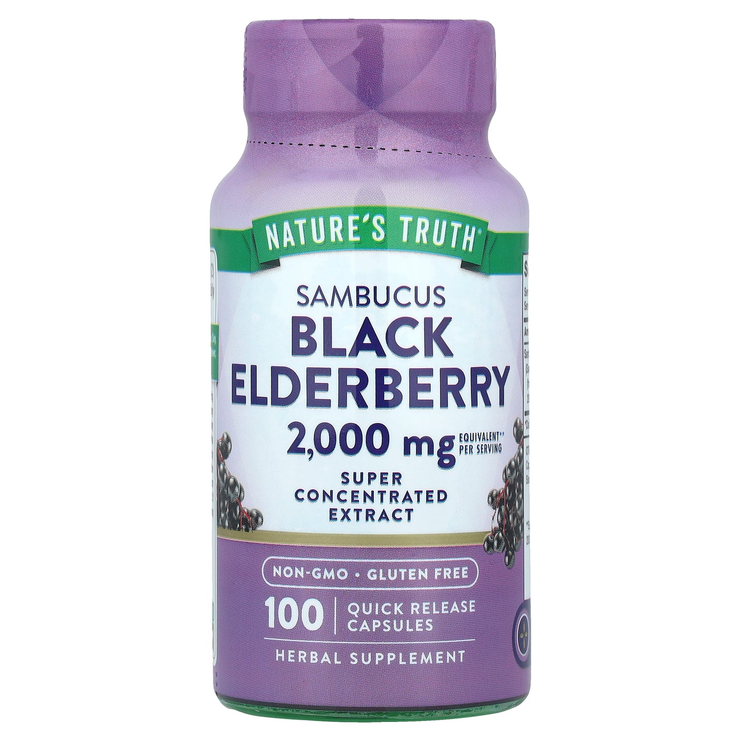 Nature's Truth, Sambucus Black Elderberry, 100 Quick Release Capsules (1,000 mg per Capsule)