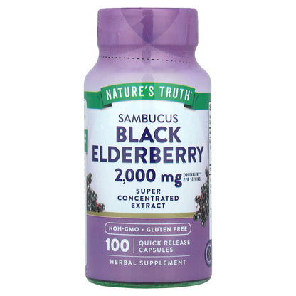 Nature's Truth, Sambucus Black Elderberry, 100 Quick Release Capsules (1,000 mg per Capsule)