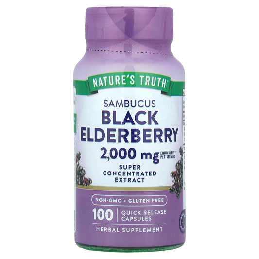 Nature's Truth, Sambucus Black Elderberry, 100 Quick Release Capsules (1,000 mg per Capsule)
