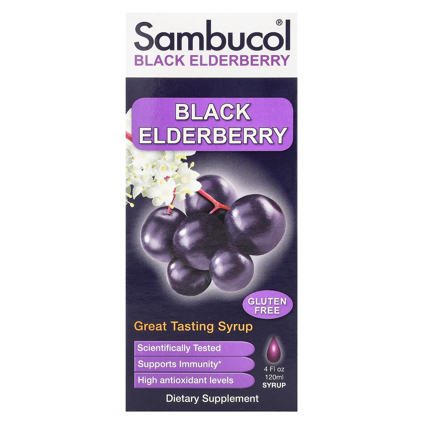 Sambucol, Black Elderberry Syrup, 4 fl oz (120 ml)