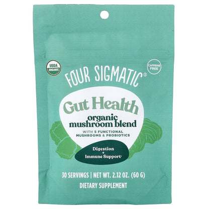 Four Sigmatic, Gut Health, Organic Mushroom Blend, Caffeine Free, 2.12 oz (60 g)