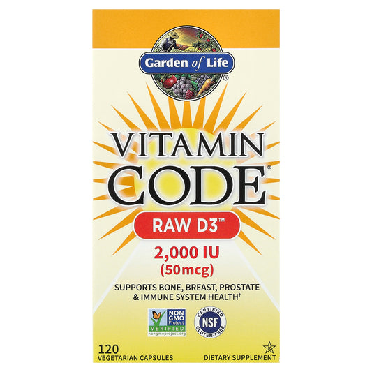 Garden of Life, Vitamin Code®, RAW D3™, 120 Vegetarian Capsules