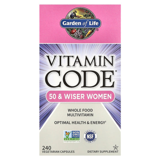 Garden of Life, Vitamin Code®, Whole Food Multivitamin for Women, 50 +, 240 Vegetarian Capsules