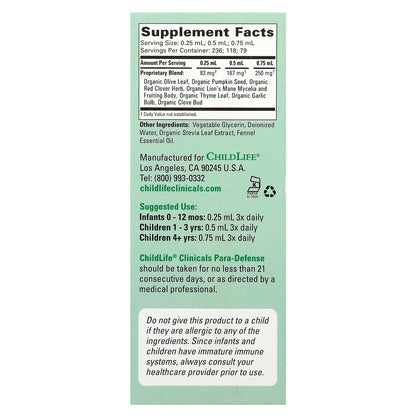 ChildLife Clinicals, Para-Defense, Healthy Intestinal Microbiome, 2 fl oz (59 ml)